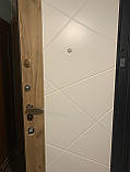 Двері вхідні ТИП 13 МОДЕЛЬ MG 612 Графіт + Спил дерева медовий / Супермат білий + Крафт золотий /кварти, фото 5