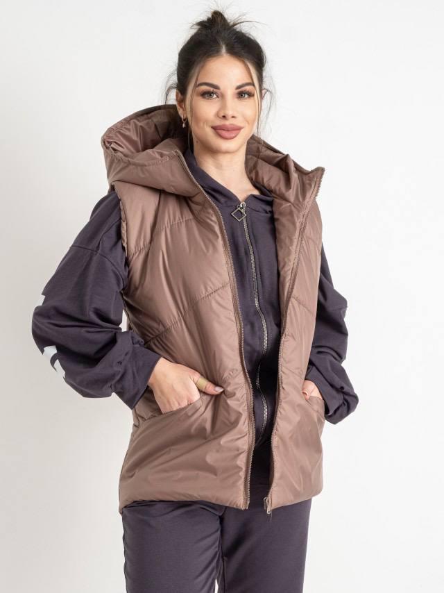 Жилетка жіноча довга безрукавка блискавка 46 беж, фото 1