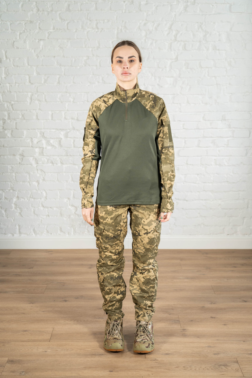 Статутна форма піксель тактична rip-stop жіноча зсу камуфляж костюм літній піксельний мм14 армійський всу  YYY