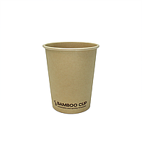 Стакан бумажный однослойный "BAMBOO CUP" 270 мл (50 шт/уп) крышка # 79