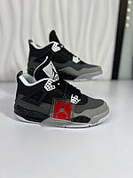 Мужские кроссовки Nike Air Jordan Retro 4 SE Fear Black White белый с чёрныем и серым