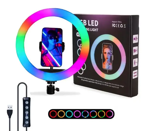Кільцева лампа RGB MJ30 30 см з тримачем для телефона