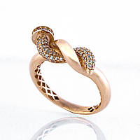 Золотое женское кольцо Гвоздь Картиер с фианитами в красном золоте 585 пробы