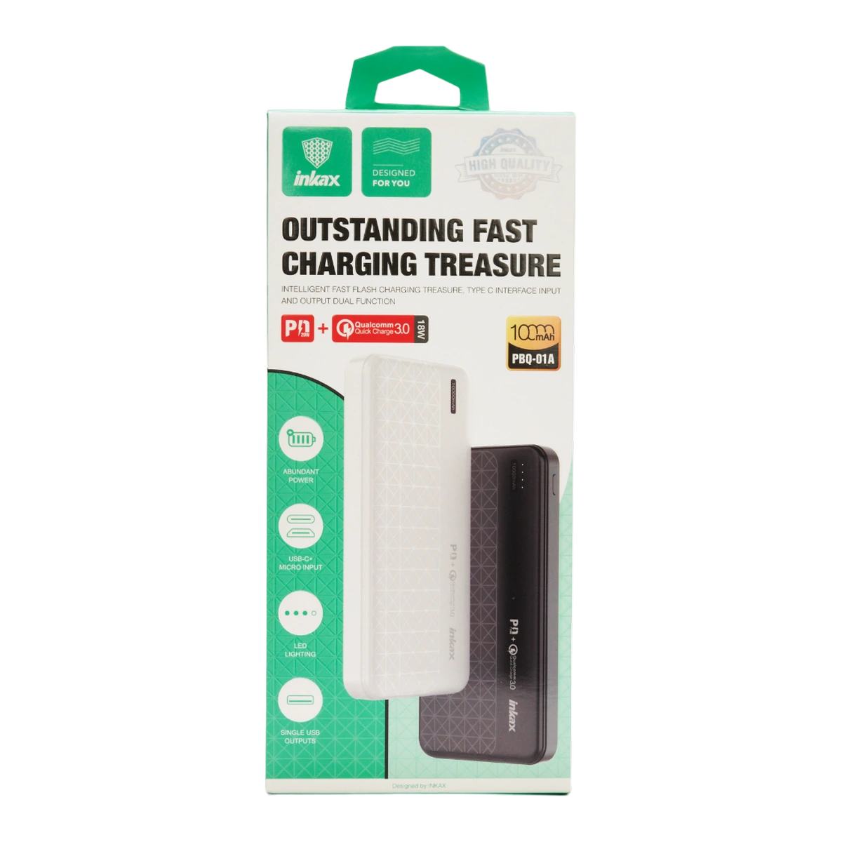 Повербанк Power Bank Inkax PBQ-01A 10000mAh