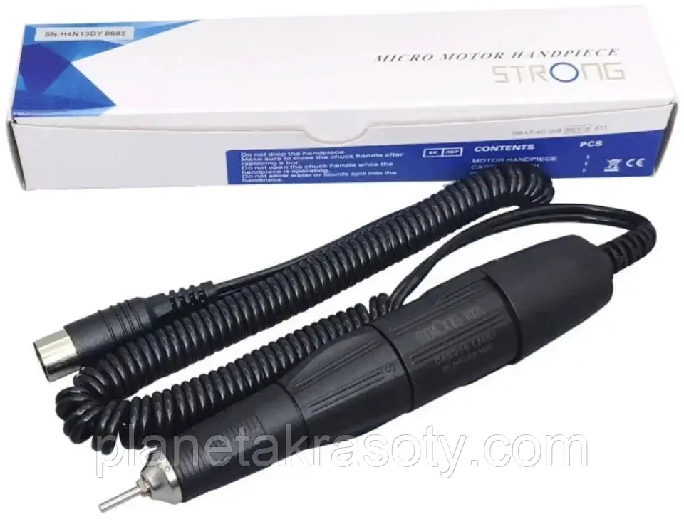 Ручка-мікромотор STRONG 102L для манікюру та педикюру 35000 об, фото 1