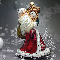 Стеклянная елочная игрушка Санта Клаус с часами Komozja Family Mostowski Santa Claus