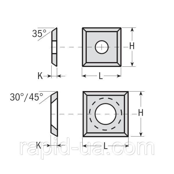 Змінні ножі з 2х сторонній заточуванням 7,5×12×1,5 CMT Італія