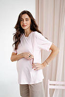 Футболка для вагітних, годуючих мам Відмінна якість розмір 52 тканина супер ніжно рожева