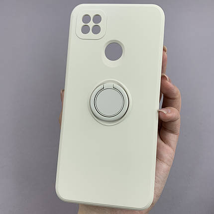 Чохол для Xiaomi Redmi 9C матовий з кільцем-тримачем чохол на телефон сяомі редмі 9с молочний cfc, фото 1