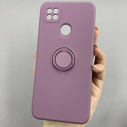 Чохол для Xiaomi Redmi 9C матовий з кільцем-тримачем чохол на телефон сяомі редмі 9с чорничний cfc, фото 1