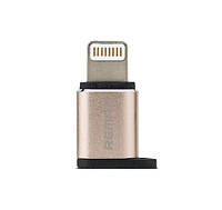 Переходник адаптер Remax RA-USB2 MicroUSB на Lightning для iPod, iPhone, iPad золотой