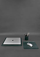 Набор для рабочего стола из натуральной кожи 1.0 зеленый краст BlankNote TP, код: 8132737