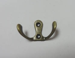 Гачок подвійний декоративний-24, бронза, 3х5см