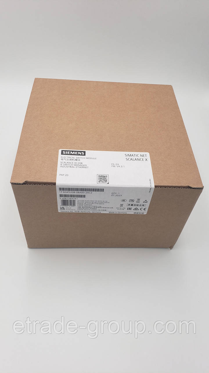 Перемикач Siemens 6GK5208-0BA00-2AC2 SCALANCE XC208