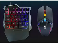 Комплект игровая клавиатура и мышка с RGB подсветкой цвет черный
