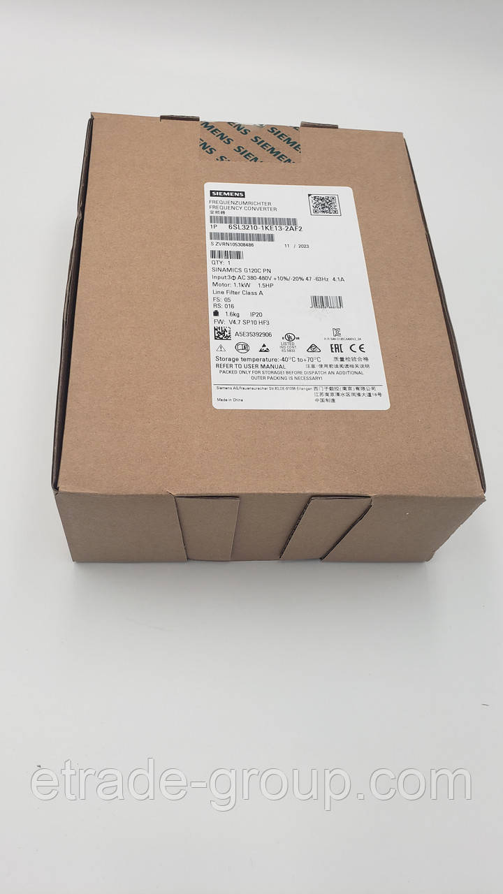 Перетворювач частоти Siemens 6SL3210-1KE13-2AF2 SINAMICS, фото 1