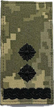Погон Підполковник (чорна нитка, на липучці) піксель