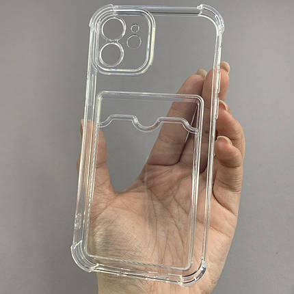 Чохол для Apple iPhone 12 чохол з кишенею для карт на телефон айфон 12 прозорий p4b, фото 1
