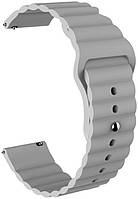 Ремешок силиконовый 22мм универсальный для часов LineS BeWatch Серый FT, код: 2470634
