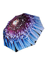 Женский зонт полуавтомат на 9 спиц антиветер "Цветок" Toprain (703)