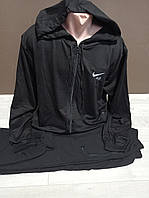 Чоловічий спортивний костюм батальний Найк аір 56-70 розміри двійка куртка і штани чорний