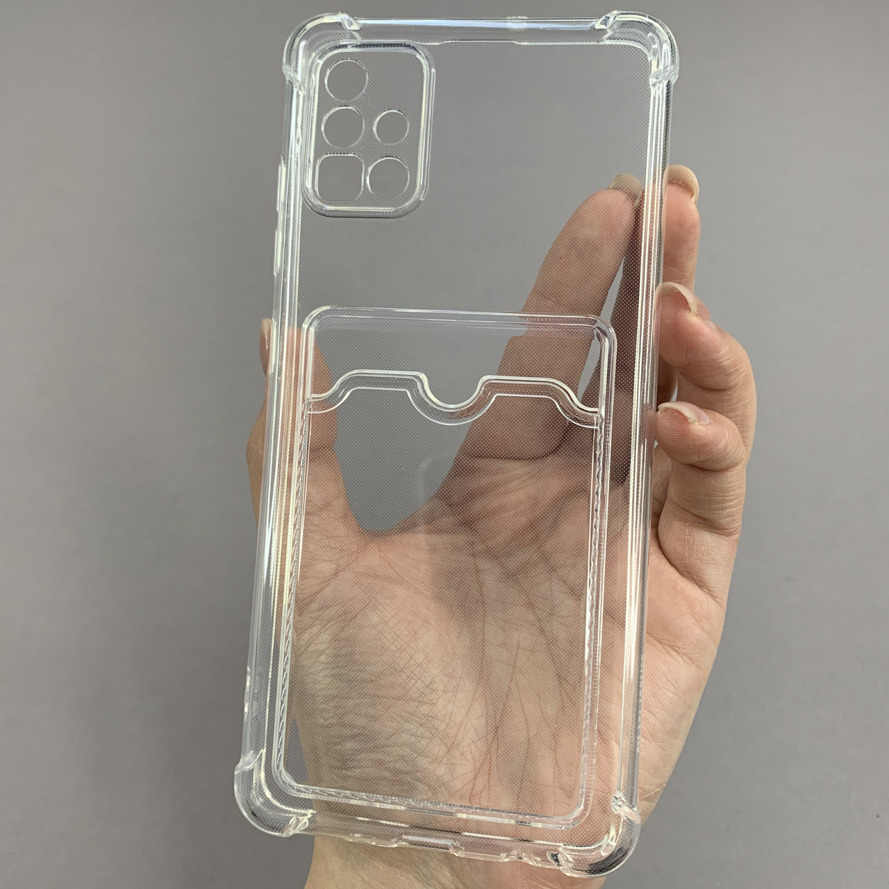 Чохол для Samsung Galaxy А51 чохол з кишенею для карт на телефон самсунг а51 прозорий p4b