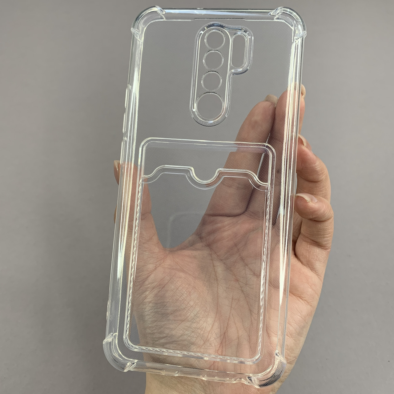 Чохол для Xiaomi Redmi 9 чохол з кишенею для карт на телефон сяомі редмі 9 прозорий p4b