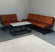 Диван із кріслами ЛОФТ S м'який для офісу, дому, дачі з подушкою