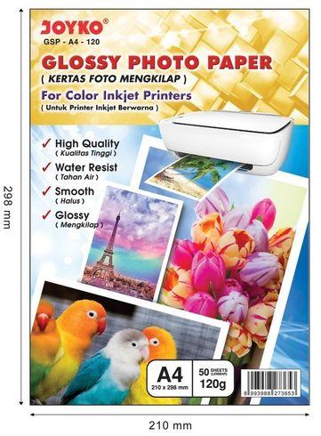 Фотопапір А4 глянцевий 120 g\m2, 50 аркушів JOYKO GSP-A4-120, фото 1