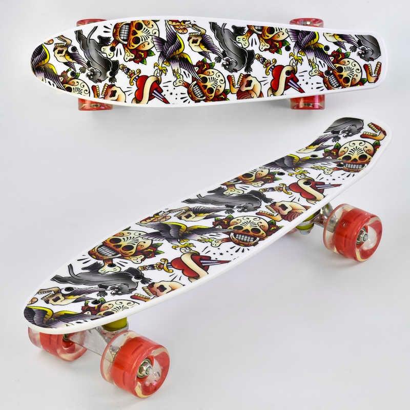 Скейт Best Board з колесами, що світяться, і яскравим малюнком