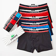 Набір чоловічих трусів (труси боксери для чоловіків) Lacoste DARK, бавовна, 5 шт, фото 4