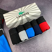 Комплект чоловічих трусів боксерів Lacoste 3D 5 шт., фото 3