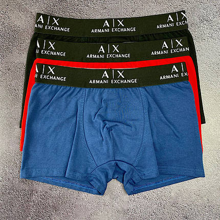 Комплект чоловічих трусів боксерів Armani (бавовна 93%), 3 шт., фото 1