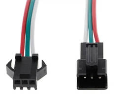 Роз'єм живлення для світлодіодної стрічки 3pin JST SM 3 15см -10 пар