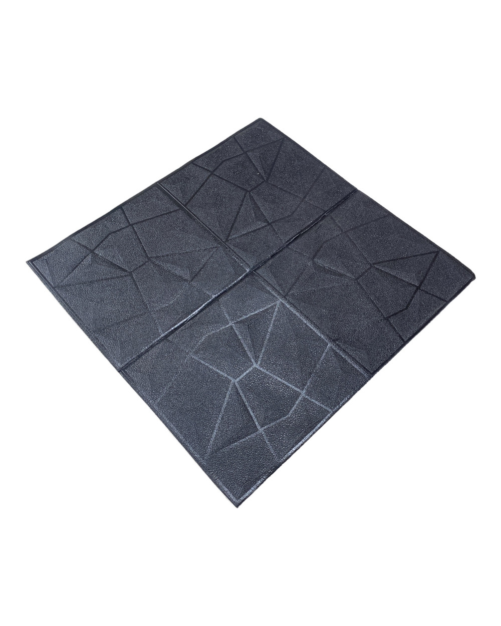 Самоклеюча декоративна 3D панель стінова, колір Плитка чорна, розмір 700х770х8мм