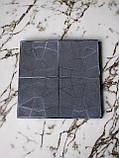 Самоклеюча декоративна 3D панель стінова, колір Плитка чорна, розмір 700х770х8мм, фото 2