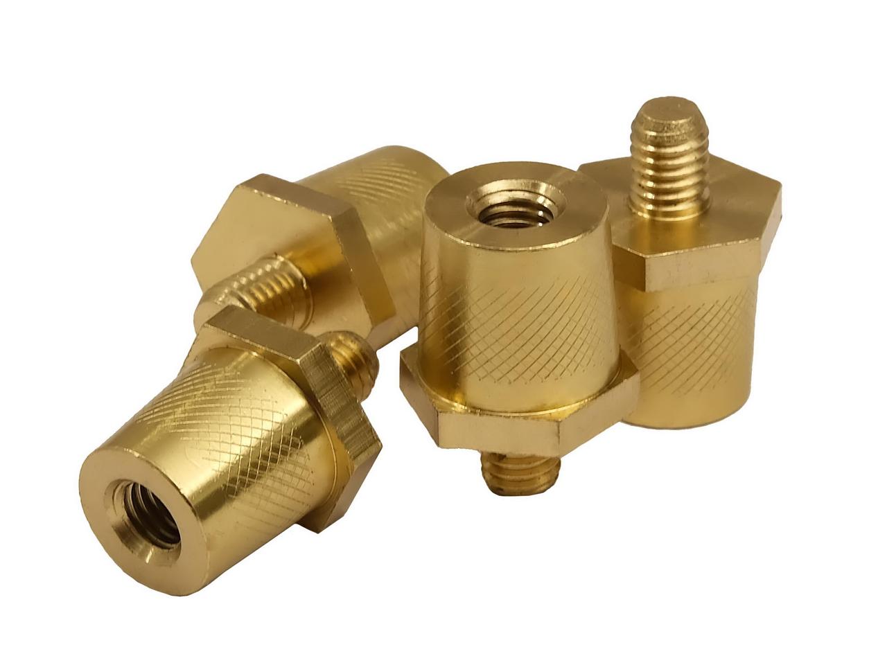 Клема адаптер перехідник М8 для автомобільного акумулятора, латунь.