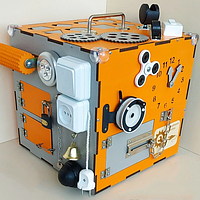 Бизиборд своими руками Freetime Куб 30x30x30 см.(Orange is gray) mol-076