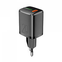 Мережевий зарядний пристрій Grand-X USB-C PD3.0 20 W QC4.0, FCP, AFC Black (CH-790)