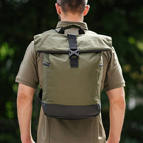 Роллтоп міський рюкзак RollTop Proof зелений на 20-24 літрів роллтоп із відділення під ноутбук