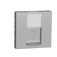 Розетка Schneider Electric Unica New NU Aluminium компьютерная, RJ45, одинарная категория 5 UTP, 1 м