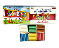 Пластилін ТЕТРАДА "ЛІПЛАНДІЯ"/"ПЛАСТІЛЕНД" 6 кольорів, 110гр. (ТЕ461374)