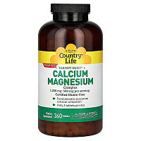 Кальций и магний Country Life "Calcium Magnesium Complex" комплекс 1000 мг и 500 мг (360 таблеток)