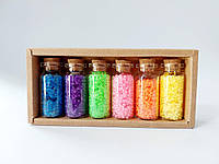 Бісер 6 кольорів у колбах