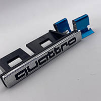 Шильдик эмблема в решетку радиатора Audi "Quattro" Значок ауди кватро в решетку радиатора