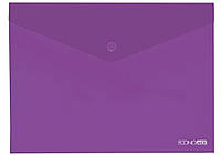 Папка-конверт В5 прозрачная на кнопке Economix, 180 мкм, фактура "глянец", фиолетовая E31302-12