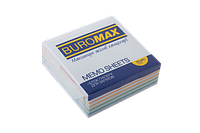 Блок бумаги для заметок РАДУГА, Buromax 80х80х30мм, склеенный BM.2232