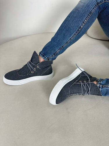 Ботинки женские без каблука джинсовые 37 размер GRS-9 (ID#2131085398 ...