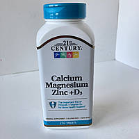 21 century Calcium magnesium zinc D3 (Кальцій, магній, цинк з вітаміном Д3), 250 таблеток