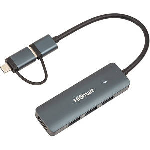 USB-хаб PowerPlant CA913466 USB-C/USB-A  -  4 x USB-A